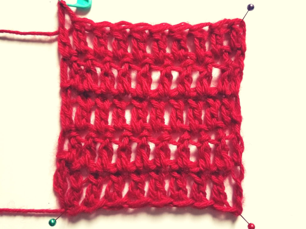 Crochet swatch without turning chain test 1