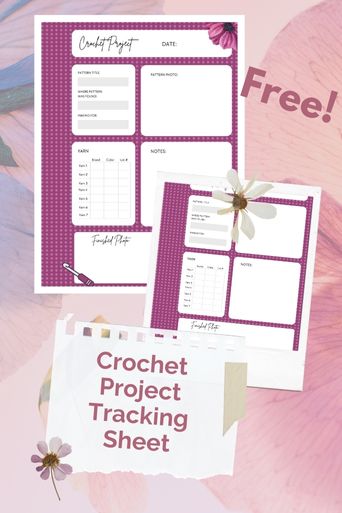 free crochet project tracking sheet post photo